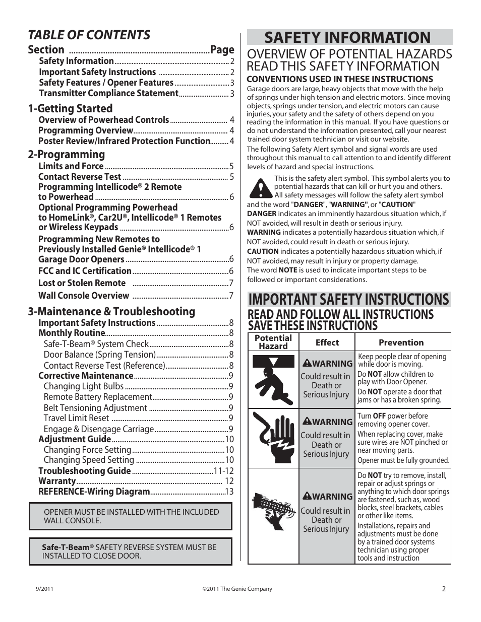 Genie SILENTMAX 1000 User Manual | Page 3 / 14