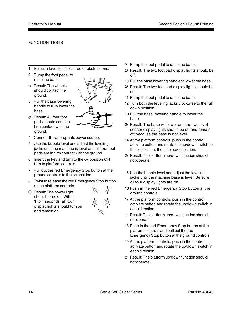 Function tests | Genie IWP Super Series 48643 User Manual | Page 16 / 28