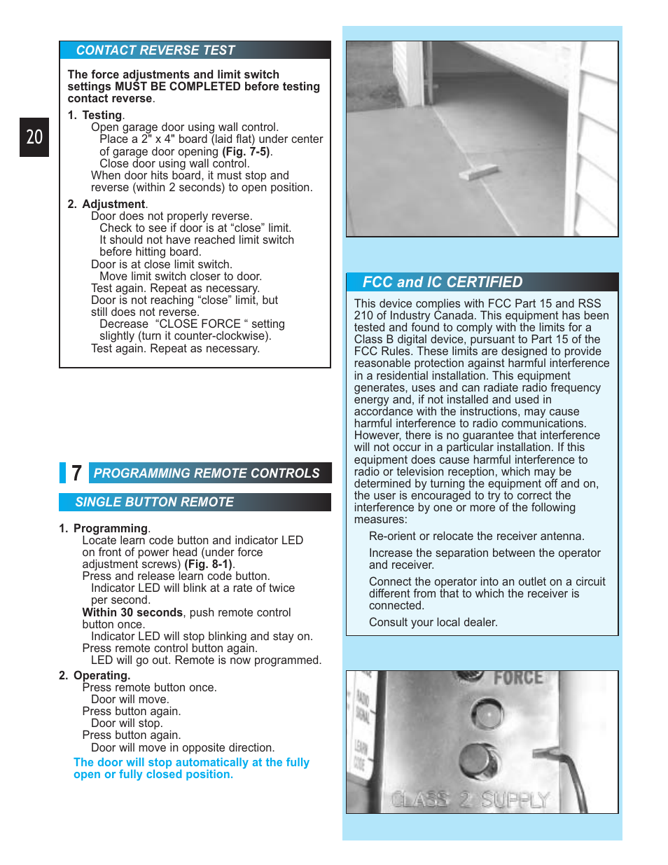 Fcc and ic certified | Genie 3452535556 GCG User Manual | Page 20 / 27