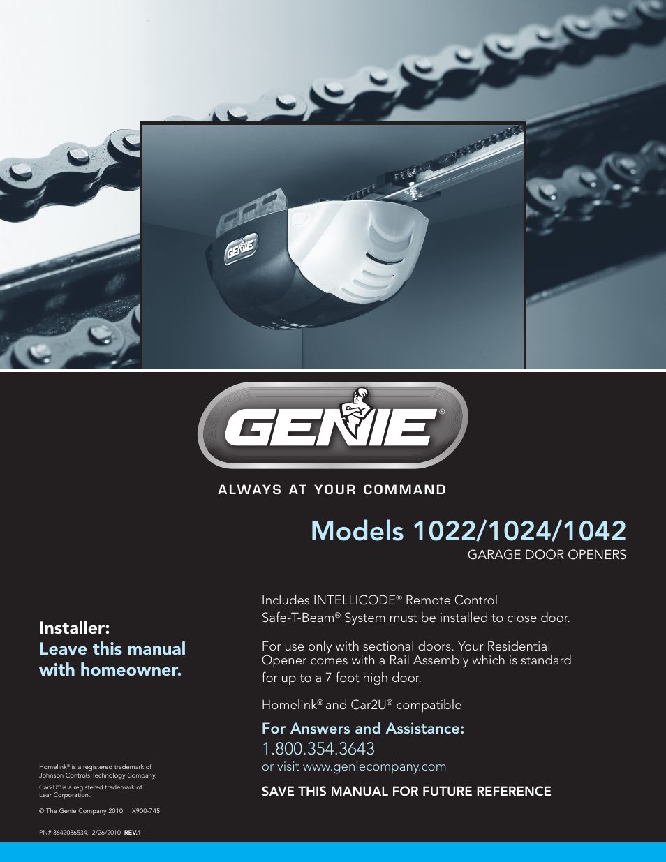 Genie 1042 User Manual | 68 pages