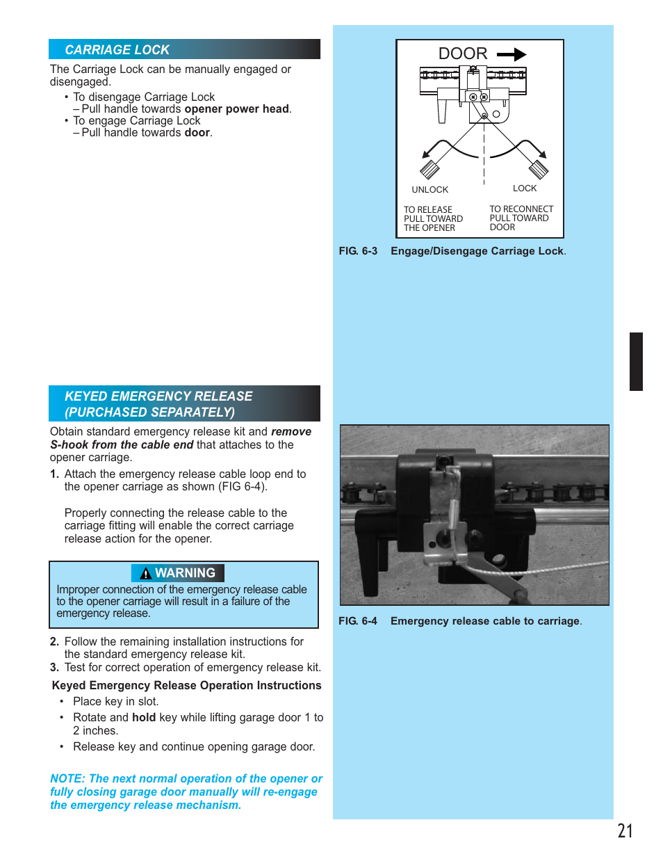 Door | Genie 1042 User Manual | Page 21 / 68