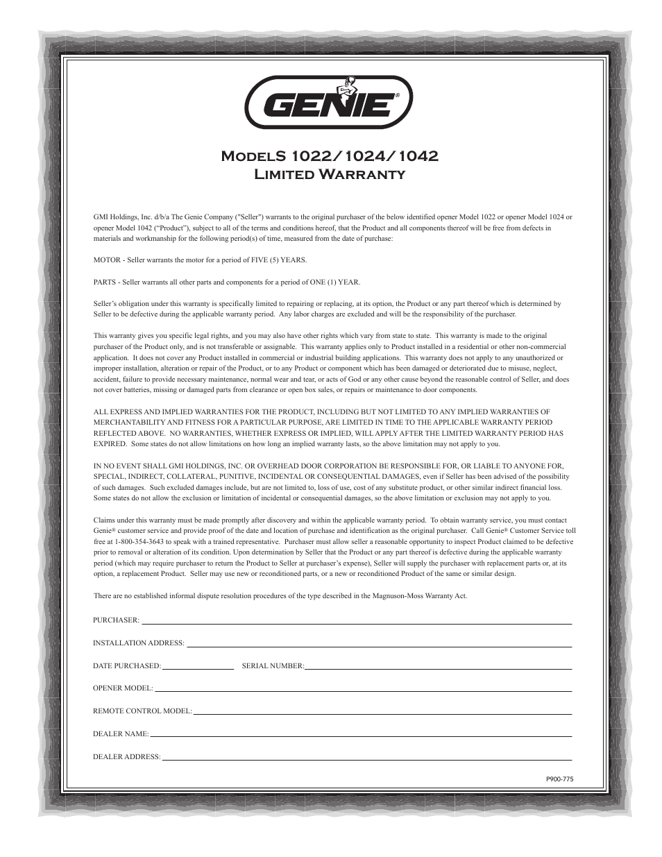 Genie 1042 User Manual | Page 30 / 68
