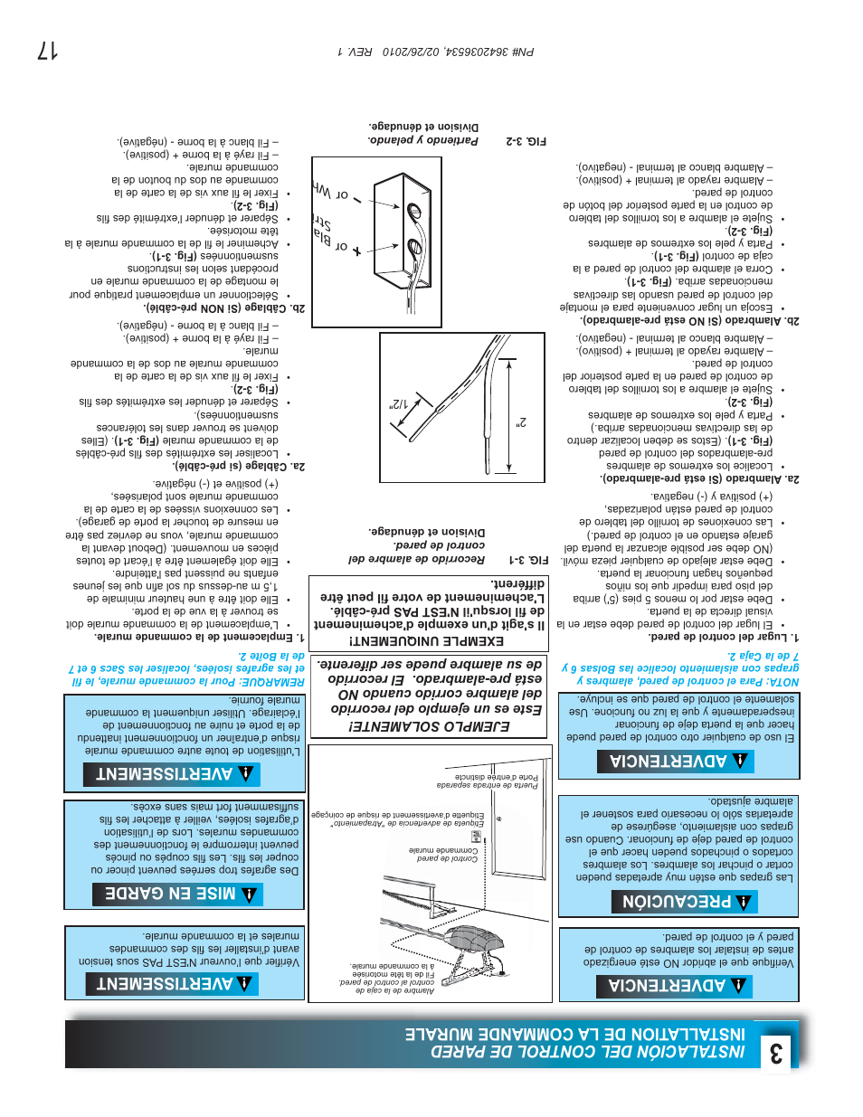 Advertencia, Precaución, Avertissement | Mise en garde | Genie 1042 User Manual | Page 52 / 68