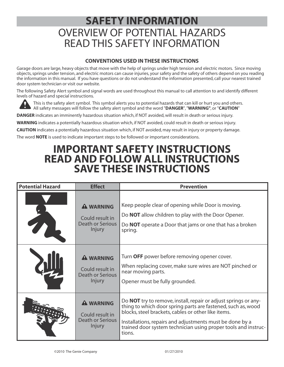 Genie INTELLIG 3024 User Manual | Page 2 / 26