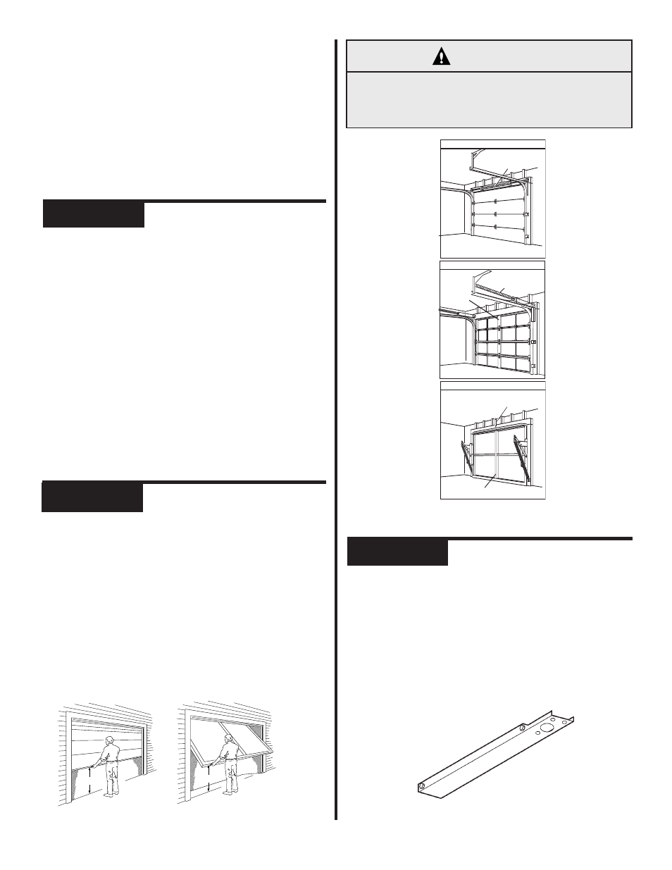 Warning, Nstallation, Hecklist | Check step 3, Check step 1: c, Check step 2 | Genie QuietLift 3563435770 User Manual | Page 4 / 16