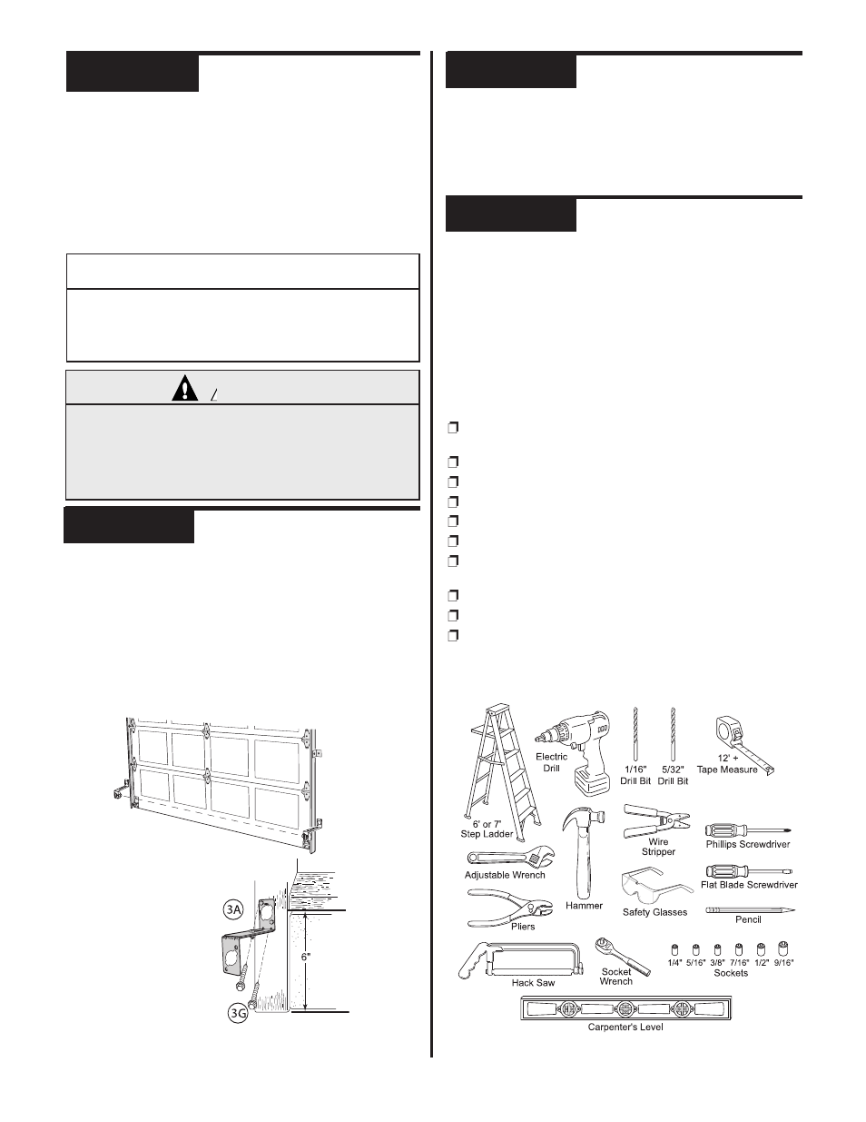Warning, Check step 6, Check step 7: r | Check step 8, Check step 9 | Genie QuietLift 3563435770 User Manual | Page 6 / 16