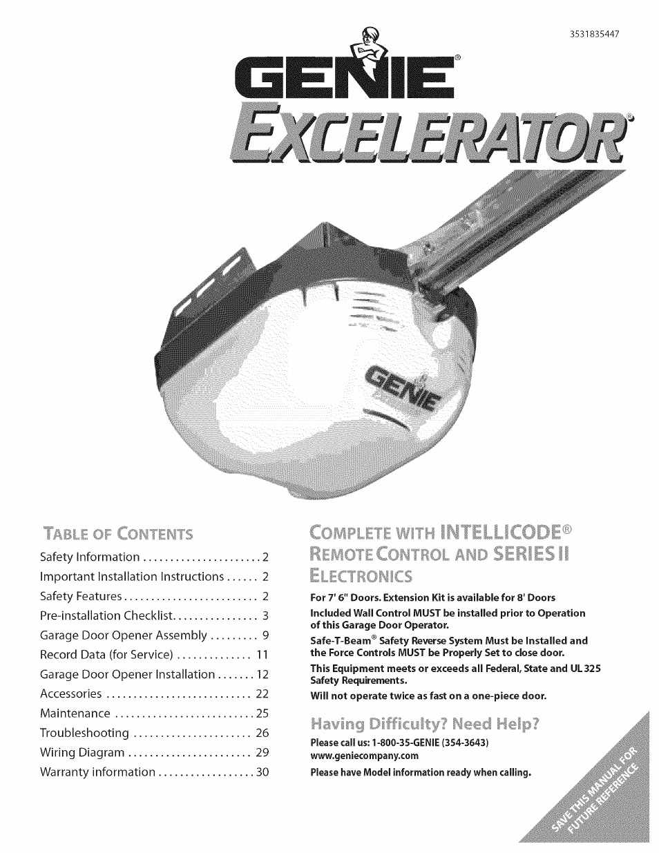 Genie Excelerator User Manual | 32 pages