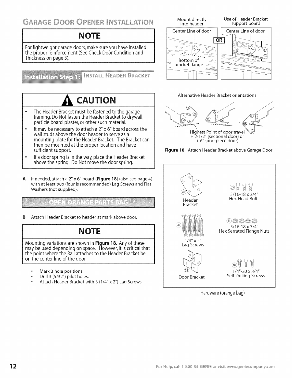 Caution | Genie Excelerator User Manual | Page 12 / 32