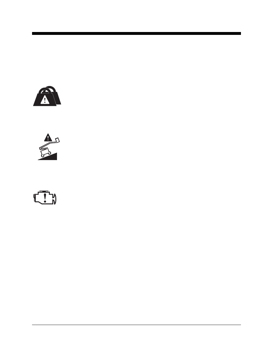 Platform overload indicator light (if equipped), Machine not level indicator light (if equipped), Check engine light (if equipped) | Fall protection, After each use | Genie Z-45 User Manual | Page 30 / 42