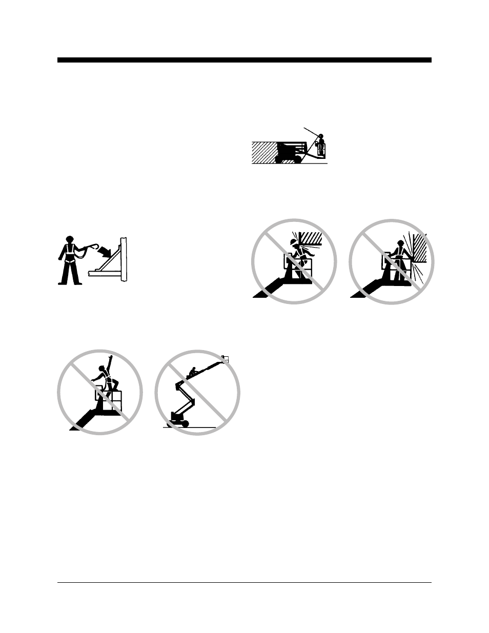 Fall hazards, Collision hazards | Genie Z-45 User Manual | Page 6 / 42