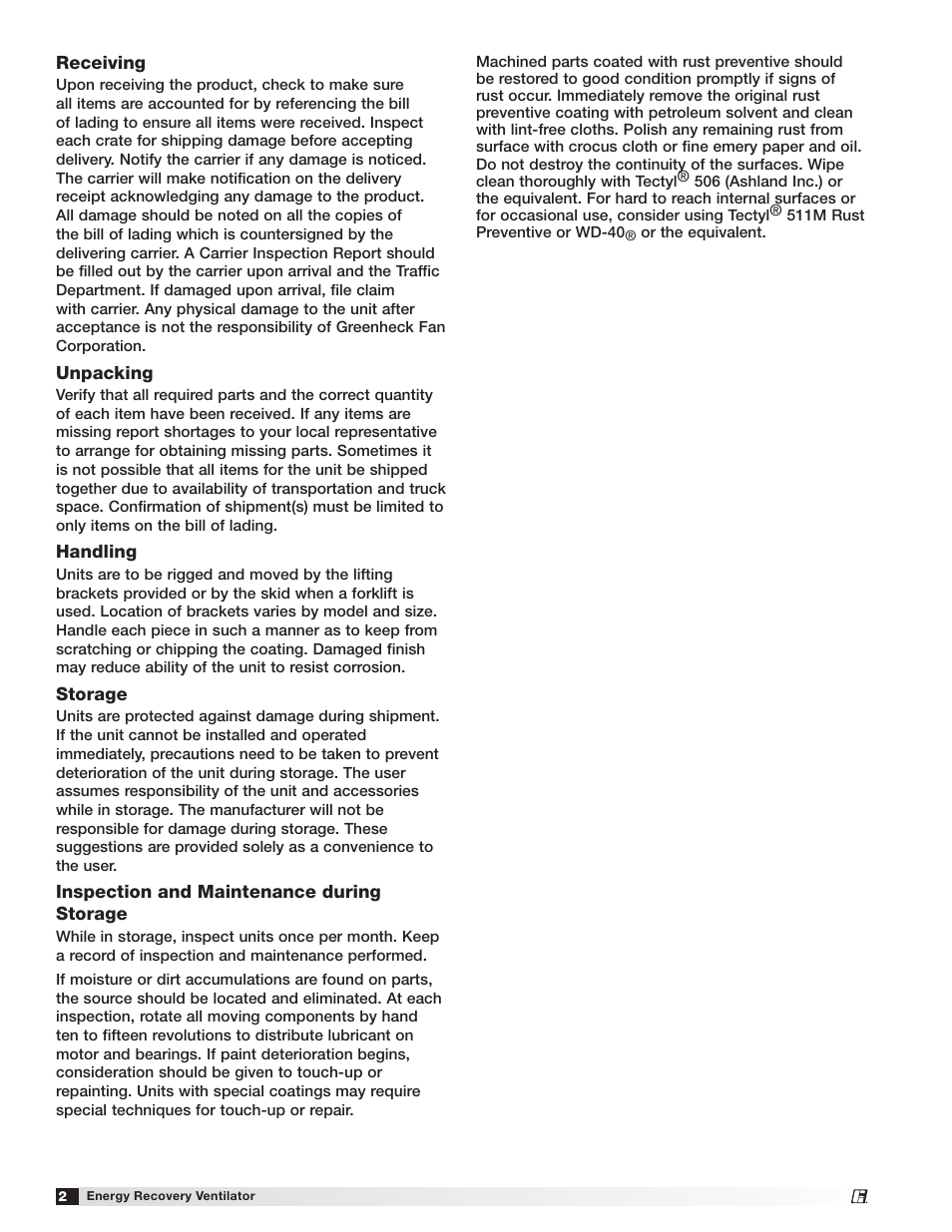 Greenheck Fan Energy Recovery Ventilator ERVe User Manual | Page 2 / 28