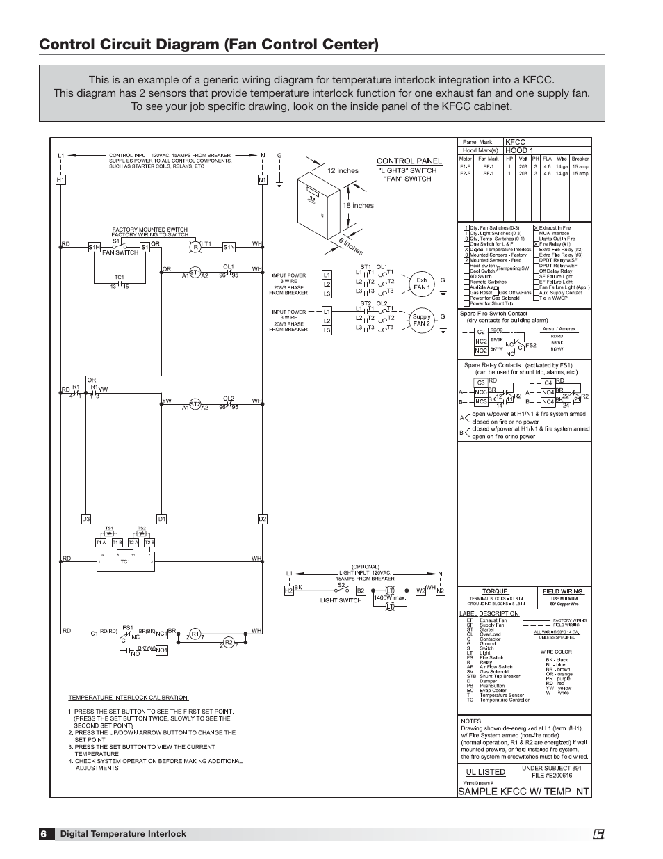 Control circuit diagram (fan control center) | Greenheck Fan Greenheck 474750 User Manual | Page 6 / 8