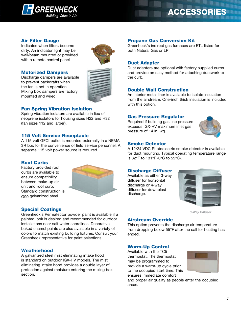 Accessories | Greenheck Fan IGX-HV User Manual | Page 7 / 8