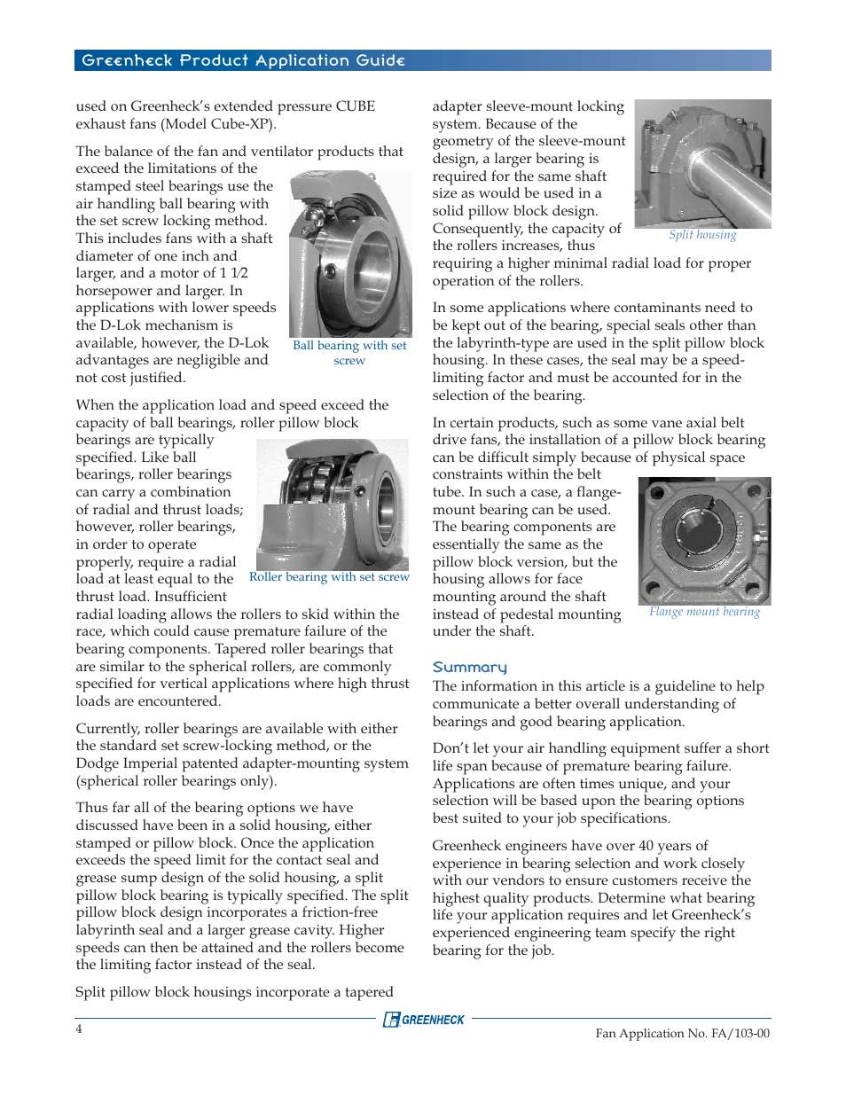 Greenheck Fan Application FA/103-00 User Manual | Page 4 / 4