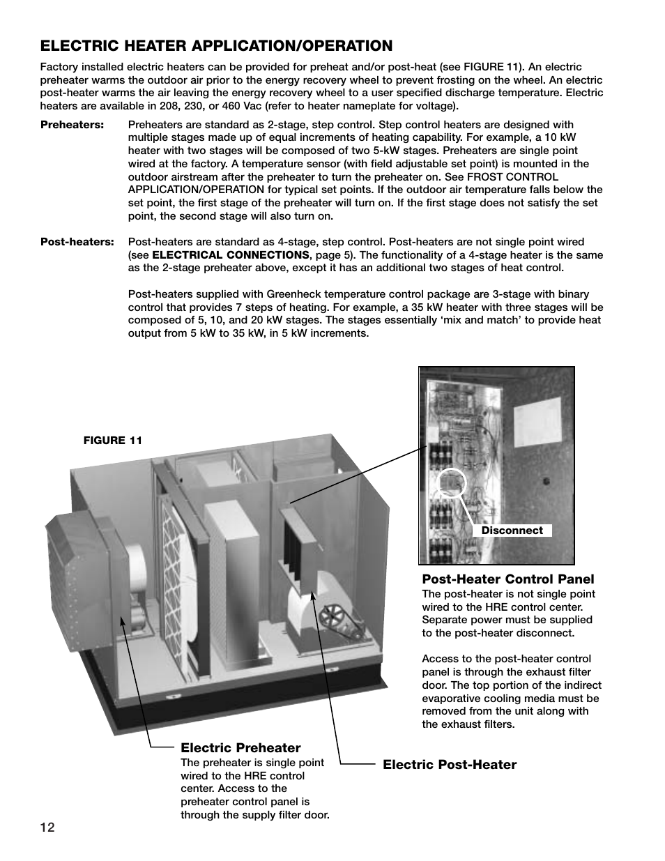 Electric heater application/operation | Greenheck Fan HRE-20 User Manual | Page 12 / 24