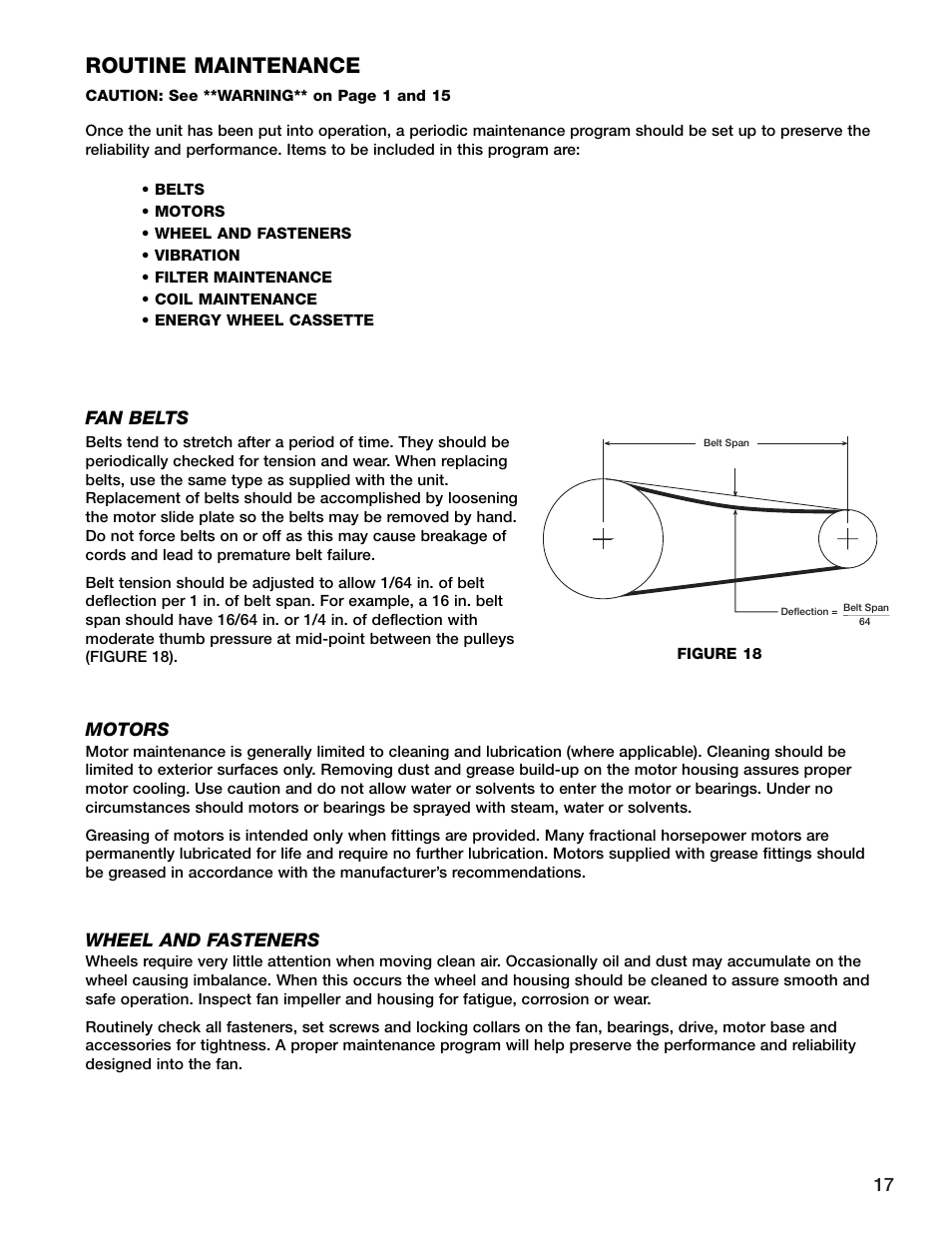 Routine maintenance | Greenheck Fan HRE-20 User Manual | Page 17 / 24