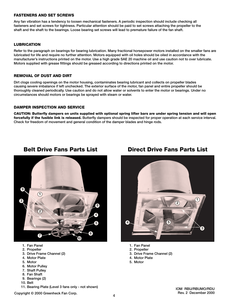 Greenheck Fan RBU User Manual | Page 4 / 4