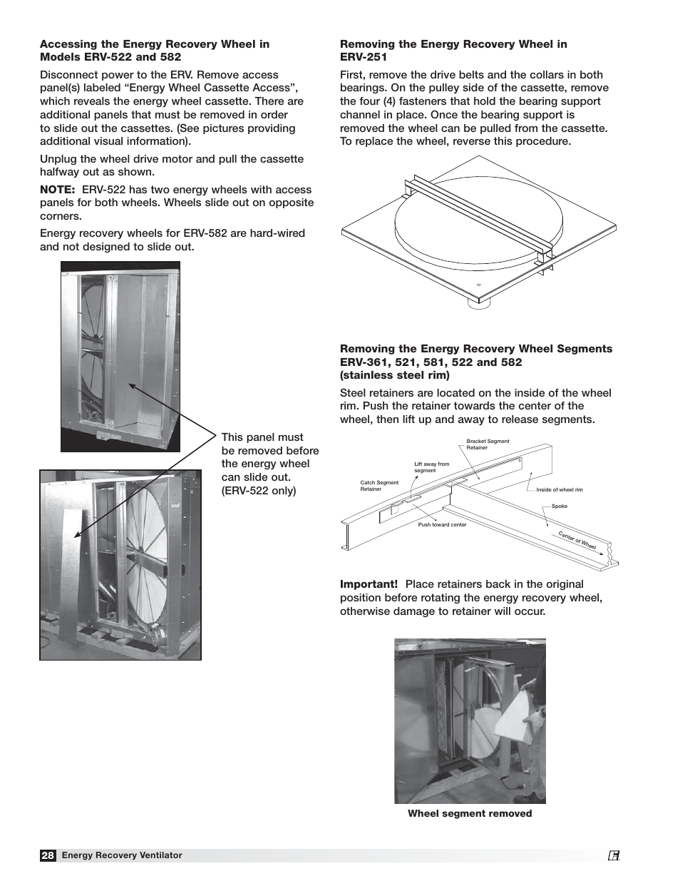 Greenheck Fan 455924 ERV-522 User Manual | Page 28 / 36