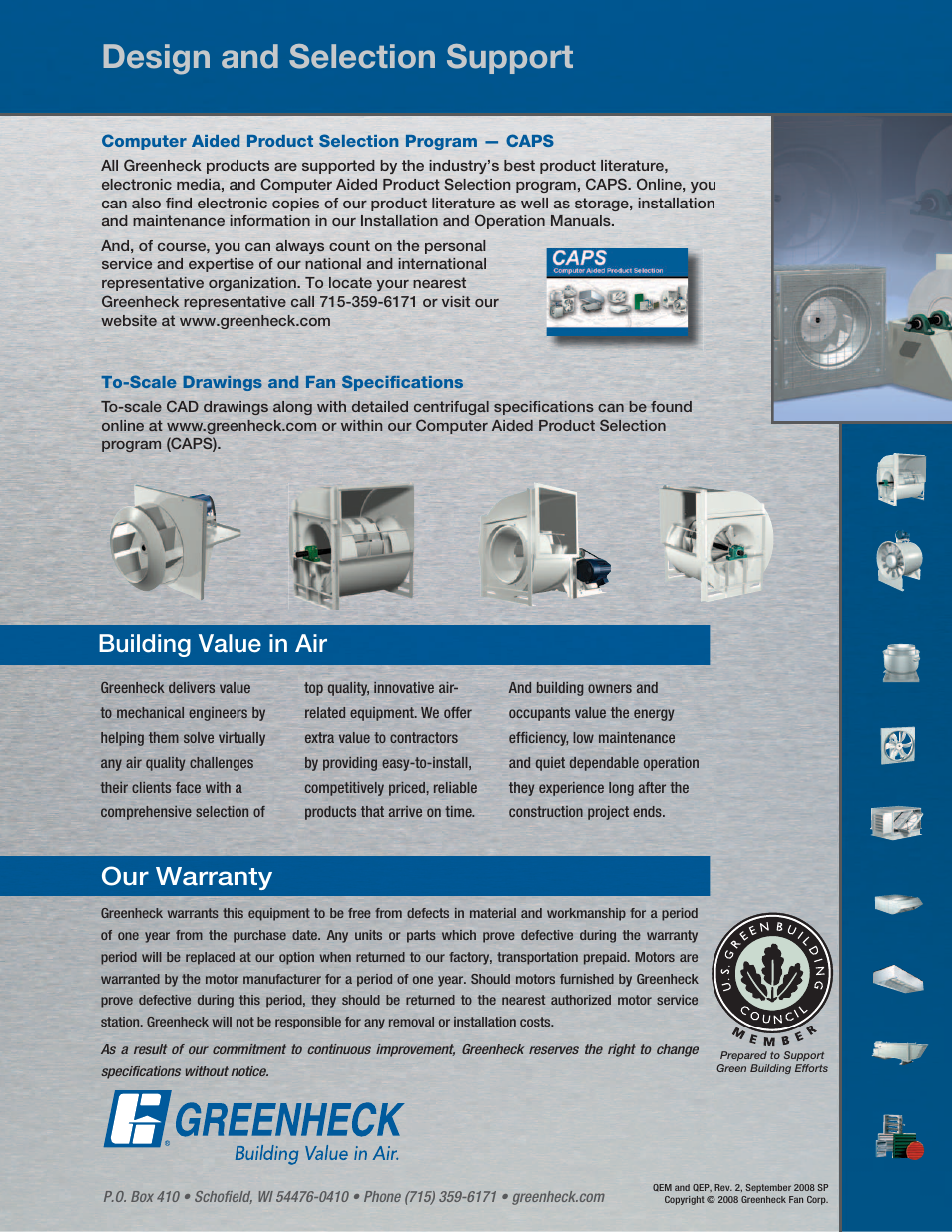 Design and selection support, 0vs8bssbouz, Vjmejoh7bmvfjo"js | Greenheck Fan QEP User Manual | Page 36 / 36