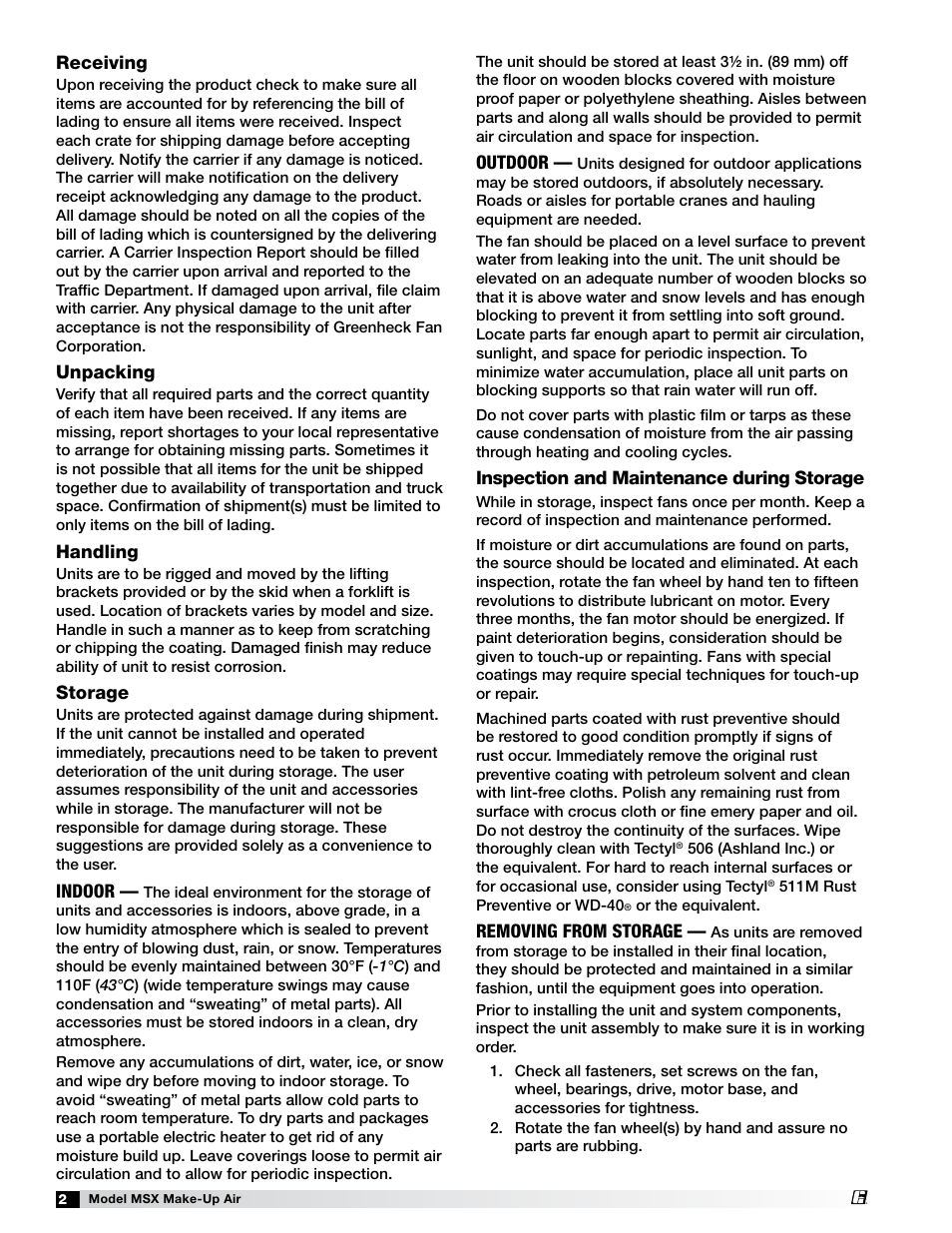 Greenheck Fan Make-Up Air Unit 470658 MSX User Manual | Page 2 / 40