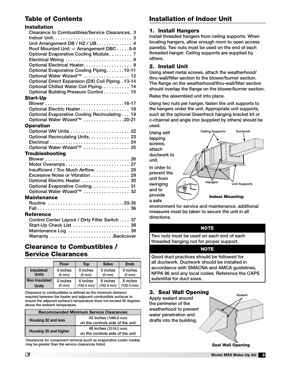 Greenheck Fan Make-Up Air Unit 470658 MSX User Manual | Page 3 / 40