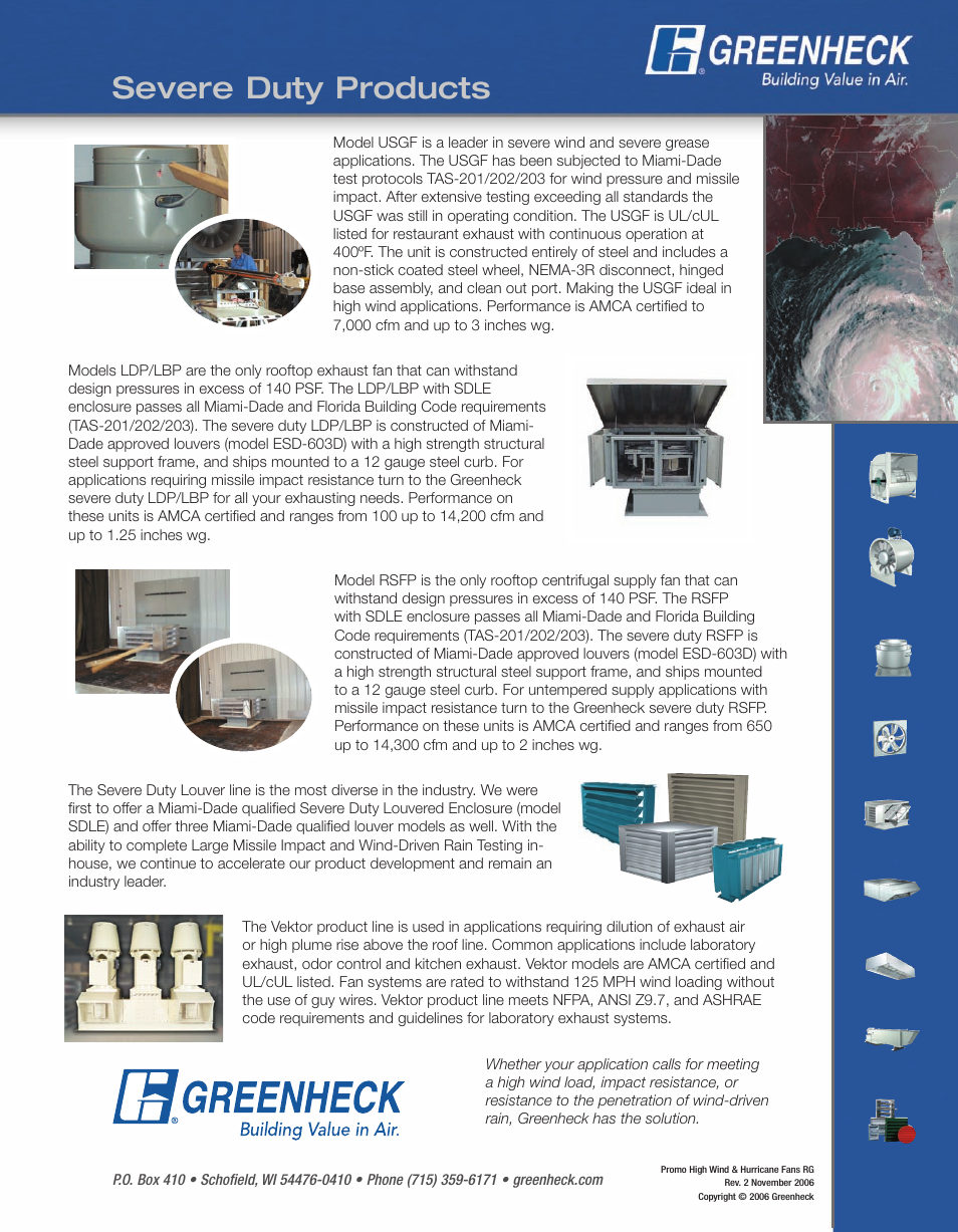 Severe duty products | Greenheck Fan H-CUBE. User Manual | Page 8 / 8