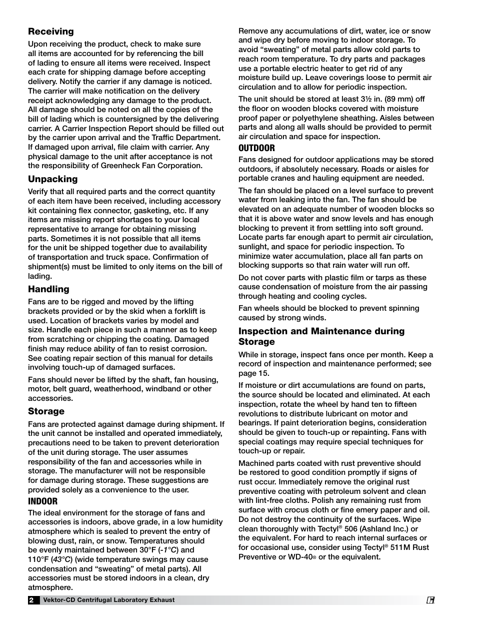Greenheck Fan Vektor-CD Direct or Belt Drive The Vektor-CD fan 47555 User Manual | Page 2 / 16