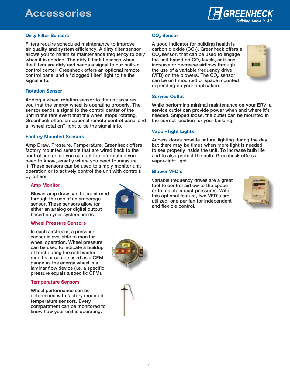 Accessories | Greenheck Fan Energy Recovery Ventilator ERV User Manual | Page 7 / 16