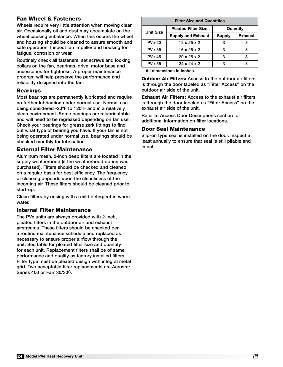 Greenheck Fan PVE-35 User Manual | Page 24 / 32
