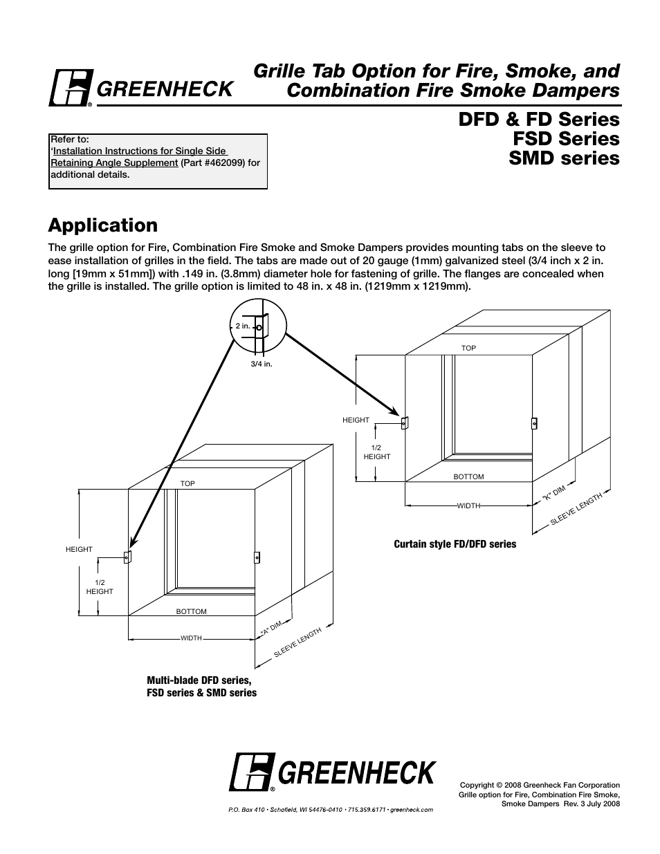 Greenheck Fan DFD & FD Series User Manual | 1 page