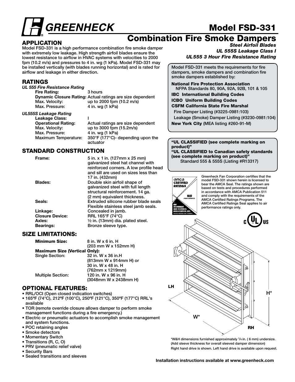 Greenheck Fan Steel Airfoil Blades FSD-331 User Manual | 7 pages