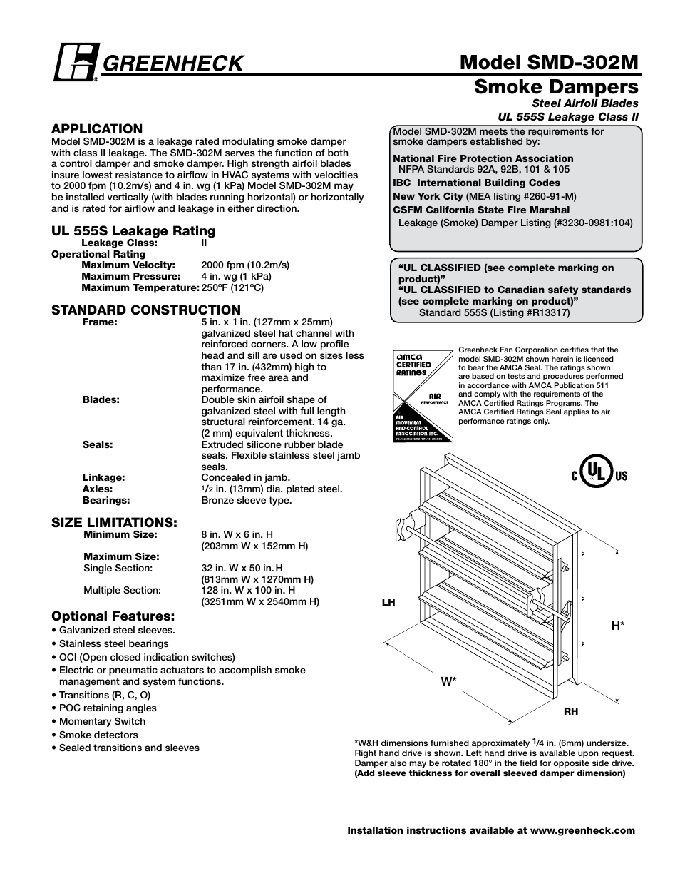 Greenheck Fan SMD-302M User Manual | 7 pages