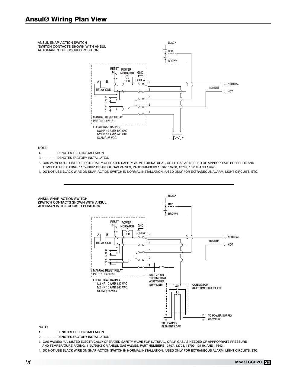 Ansul® wiring plan view | Greenheck Fan Grease Grabber H2O Auto-Cleaning Hood GGH20 User Manual | Page 23 / 28