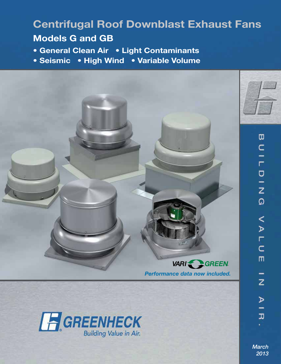 Greenheck Fan Centrifugal Roof Downblast Exhaust Fans GB User Manual | 52 pages