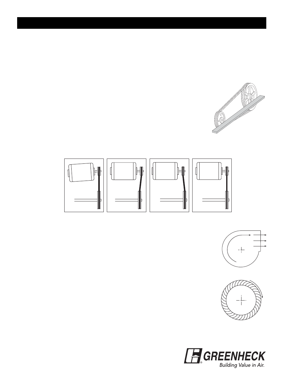 Unit start-up, Fan belt drives, Direction of fan wheel rotation | Fan rpm | Greenheck Fan Energy Recovery Ventilator APEX-200 User Manual | Page 16 / 28