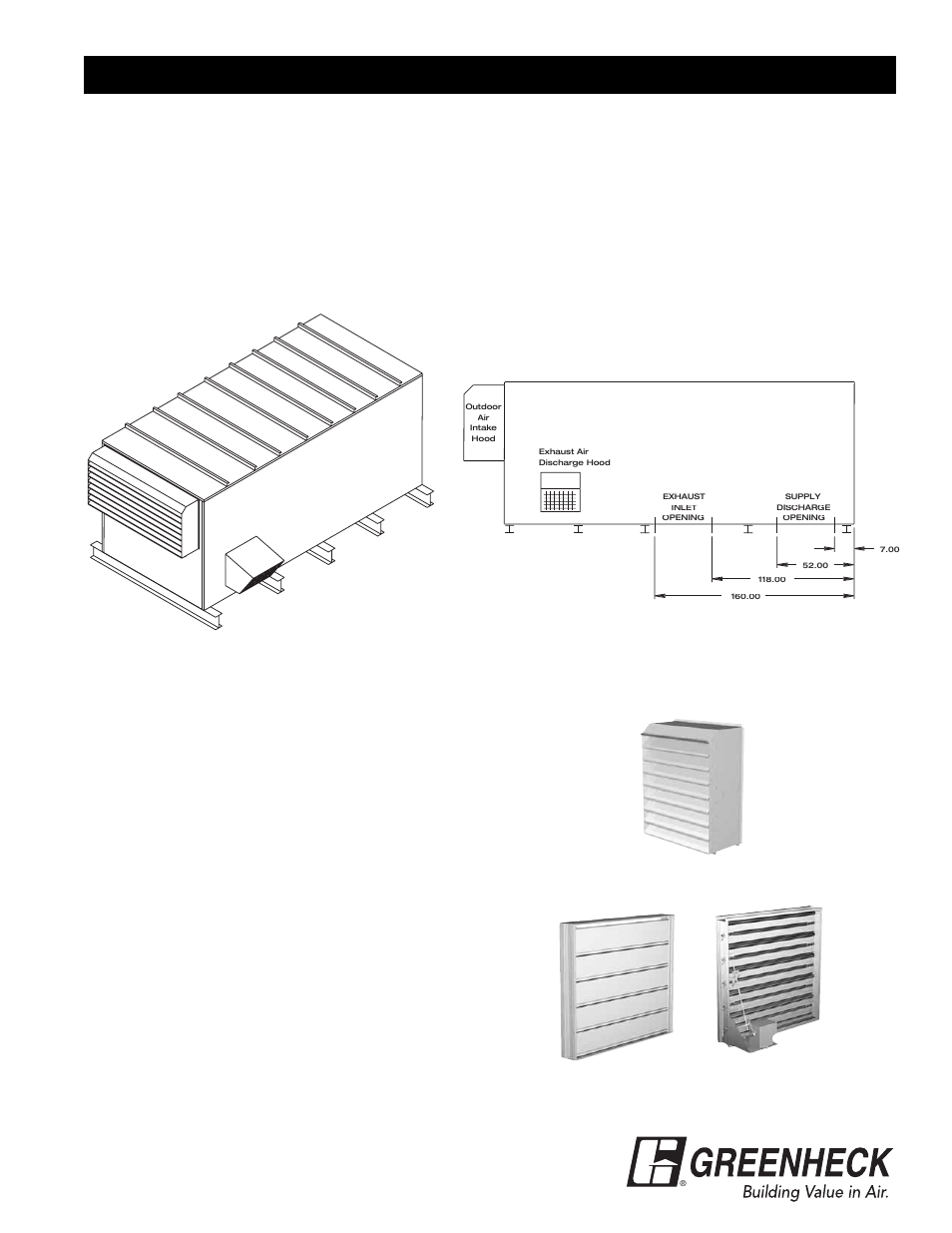 Installation, Weatherhoods, Dampers | Rail mounting | Greenheck Fan Energy Recovery Ventilator APEX-200 User Manual | Page 5 / 28