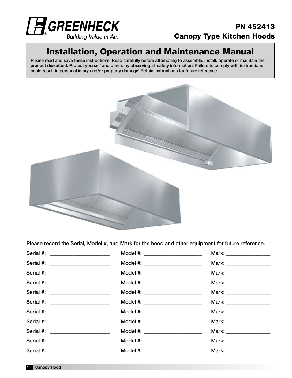 Greenheck Fan 452413 User Manual | 40 pages