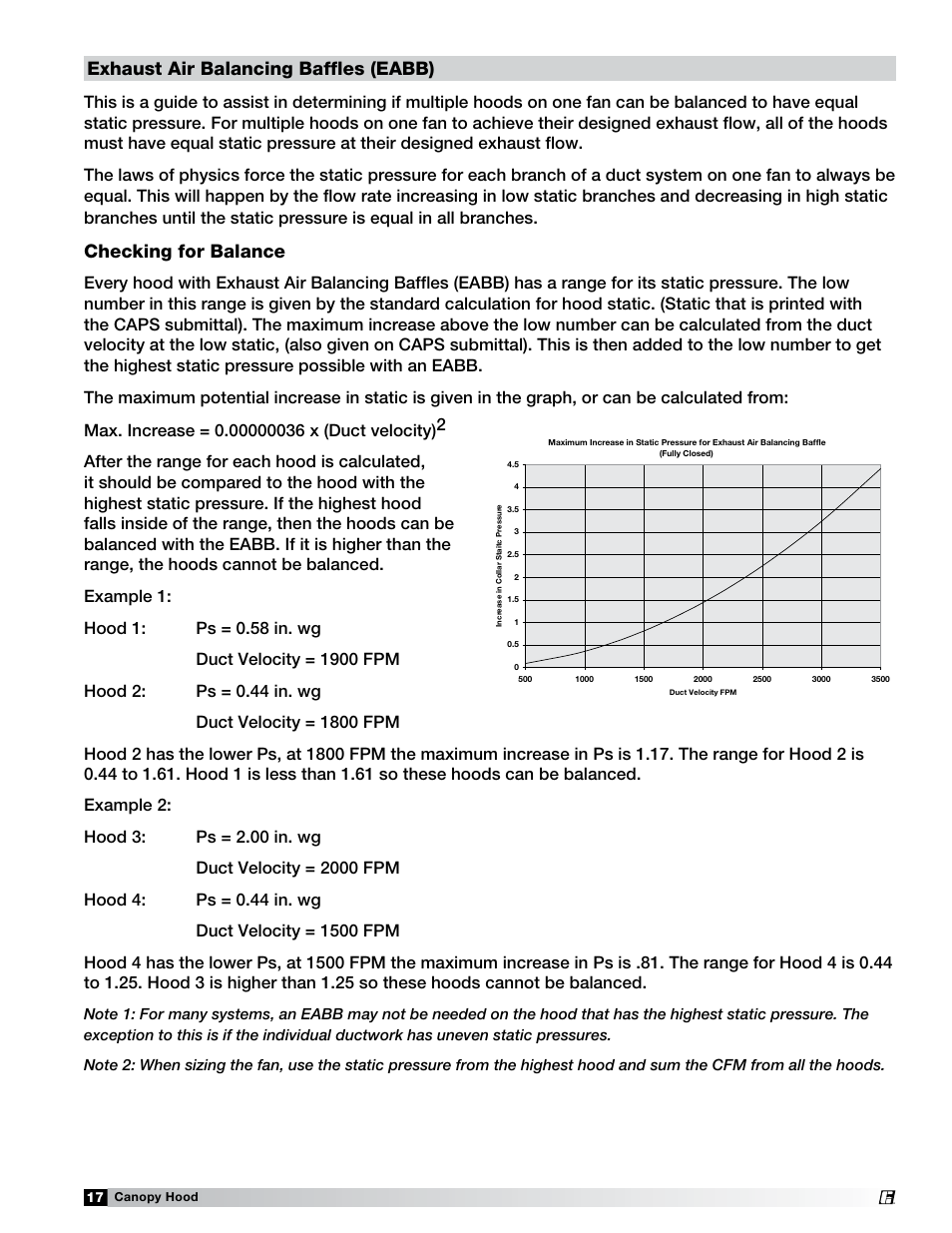 Checking for balance, Exhaust air balancing baffles (eabb) | Greenheck Fan 452413 User Manual | Page 17 / 40