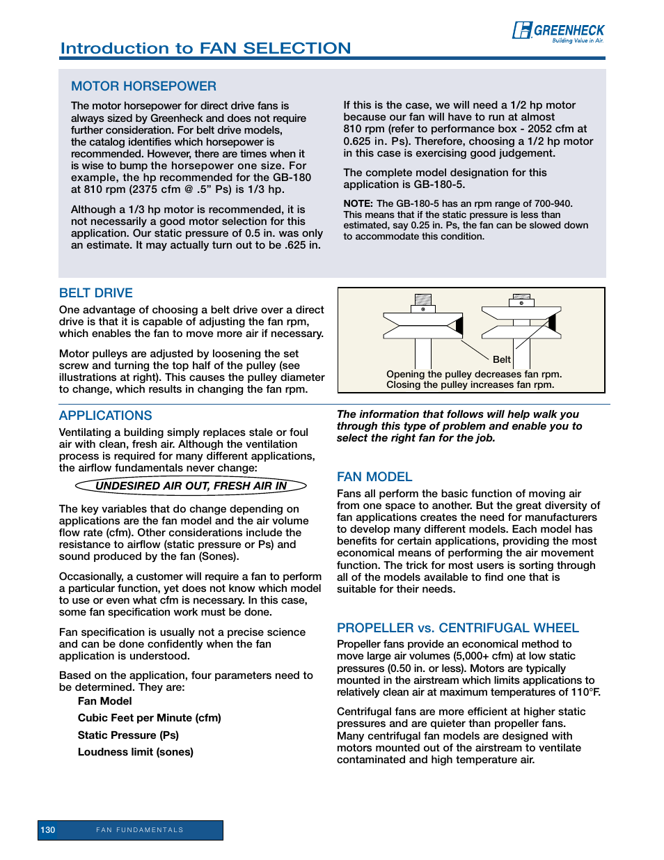 Introduction to fan selection | Greenheck Fan Fan Fundamentals 129 User Manual | Page 2 / 5