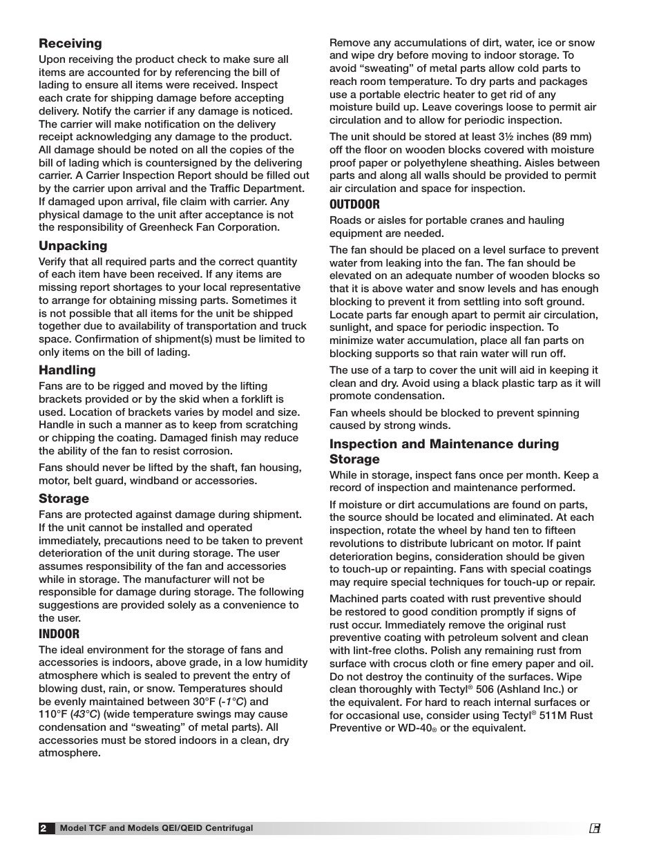 Greenheck Fan Tubular Centrifugal & Mixed Flow 459968 User Manual | Page 2 / 8
