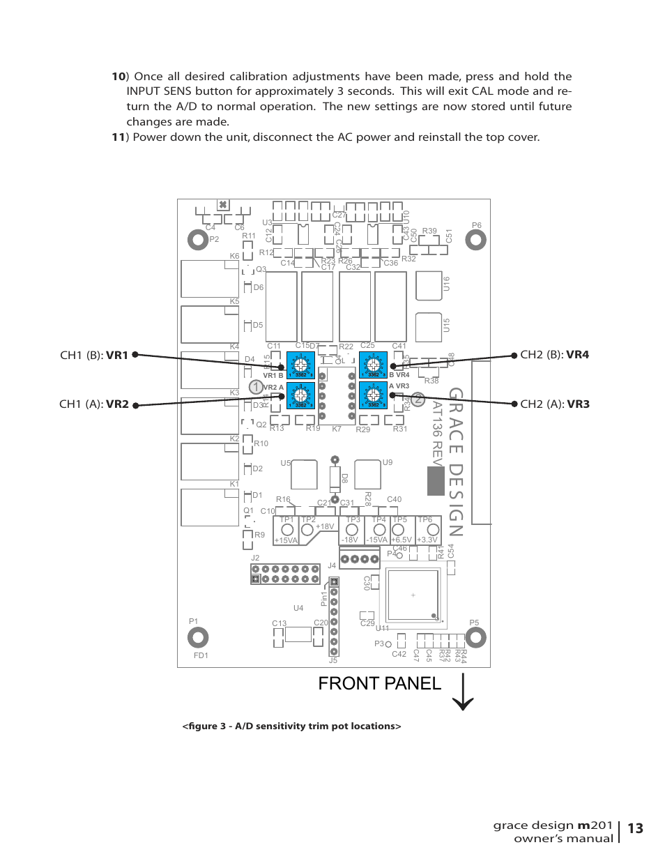 Front panel, 2v e r 63 1t a | Grace Digital M201 User Manual | Page 13 / 20