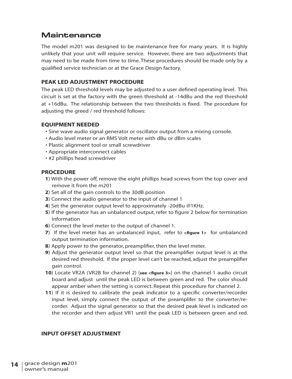 Maintenance | Grace Digital M201 User Manual | Page 14 / 20