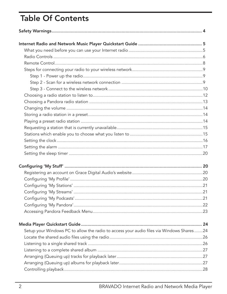Grace Digital Bravado GDI-IRD4400M User Manual | Page 2 / 48