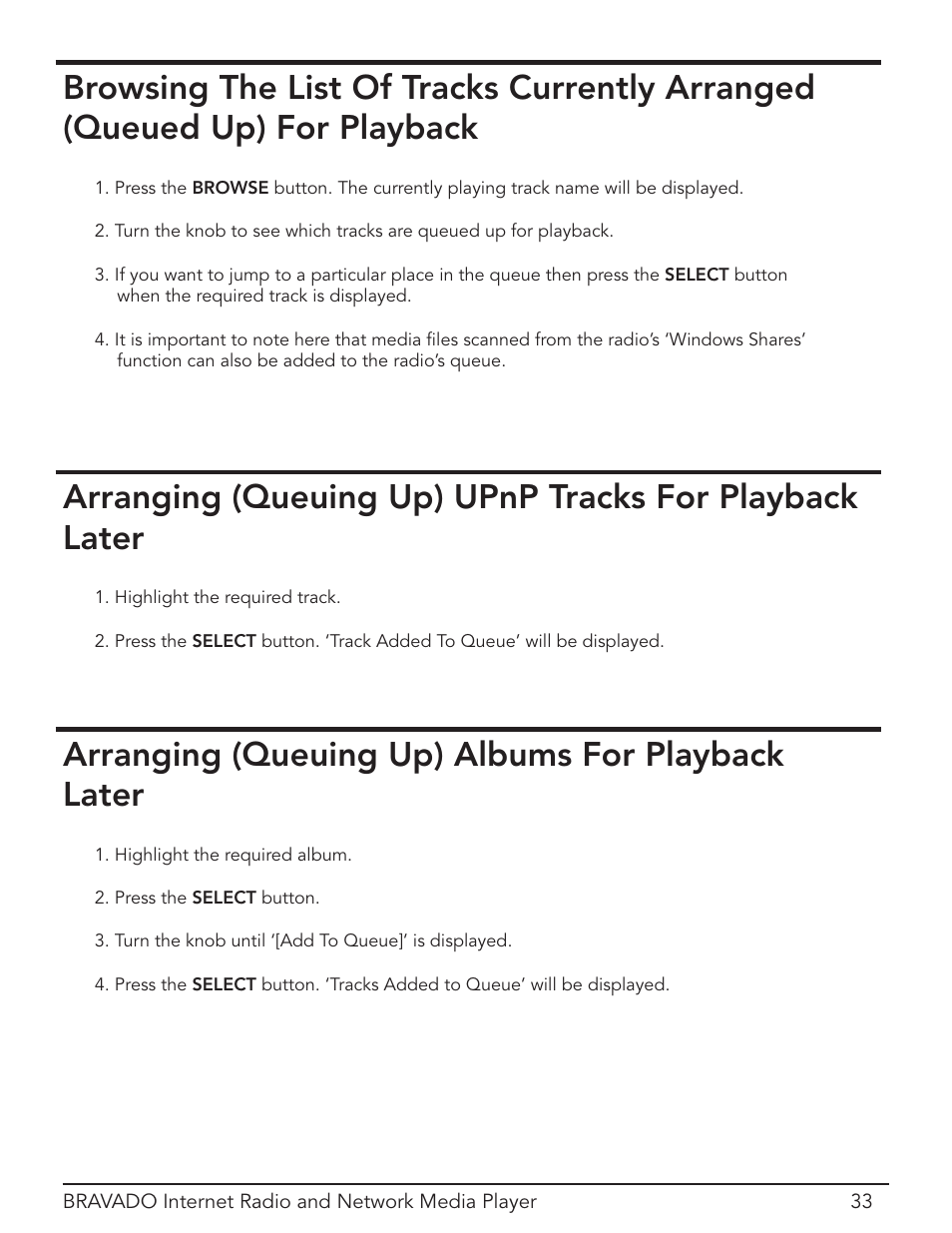 Arranging (queuing up) albums for playback later | Grace Digital Bravado GDI-IRD4400M User Manual | Page 33 / 48