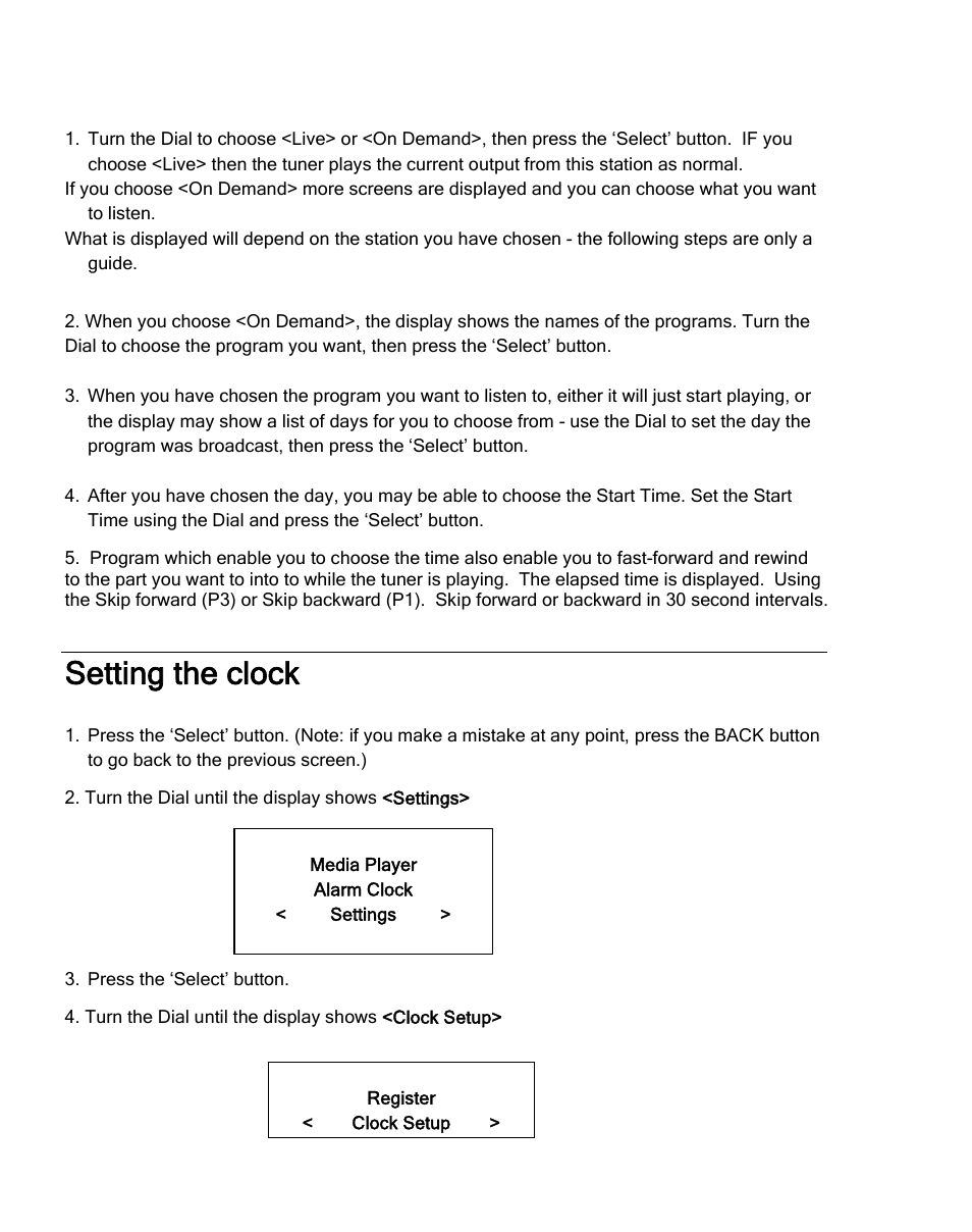 Setting the clock | Grace Digital TUNER GDI-IRDT200 User Manual | Page 21 / 51