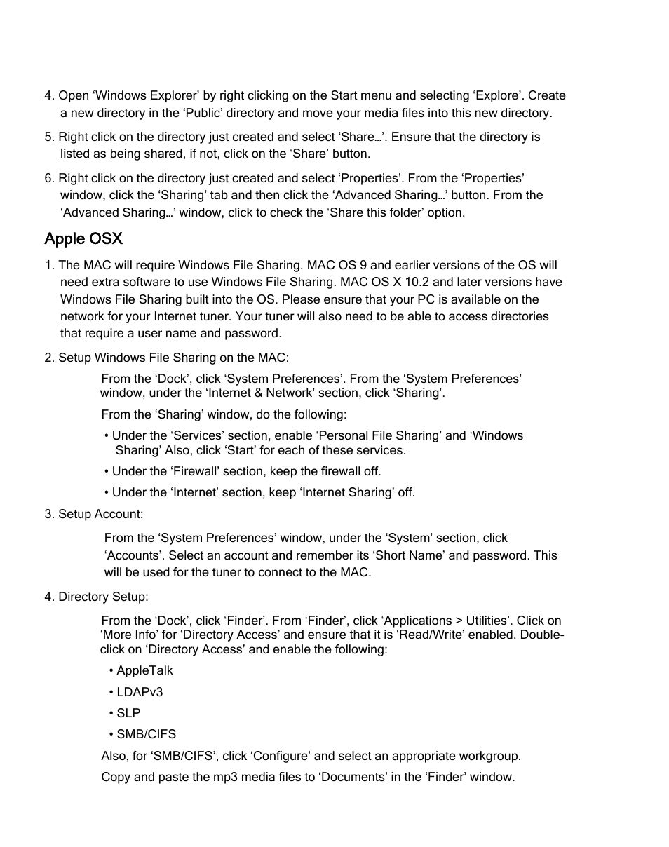 Apple osx | Grace Digital TUNER GDI-IRDT200 User Manual | Page 30 / 51