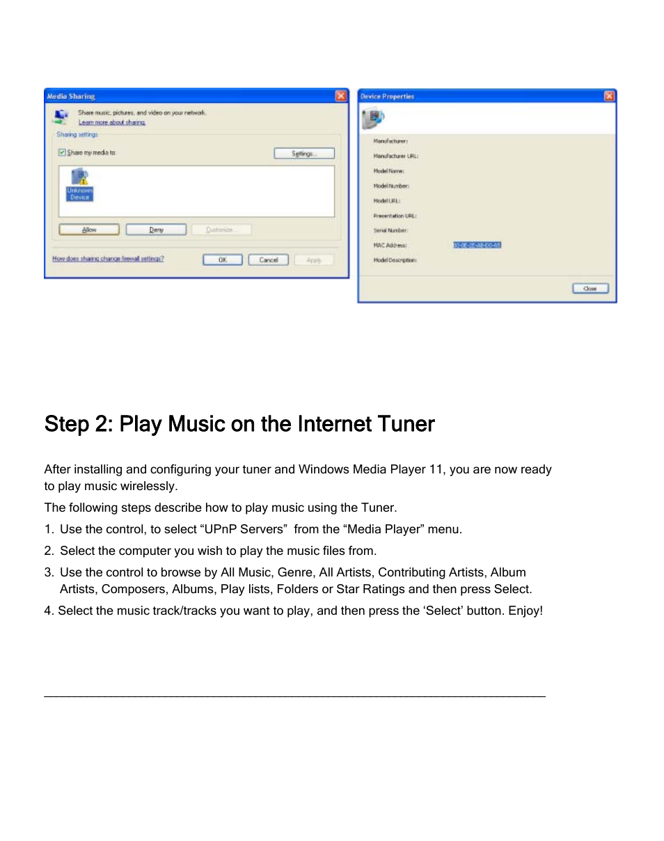 Step 2: play music on the internet tuner | Grace Digital TUNER GDI-IRDT200 User Manual | Page 50 / 51