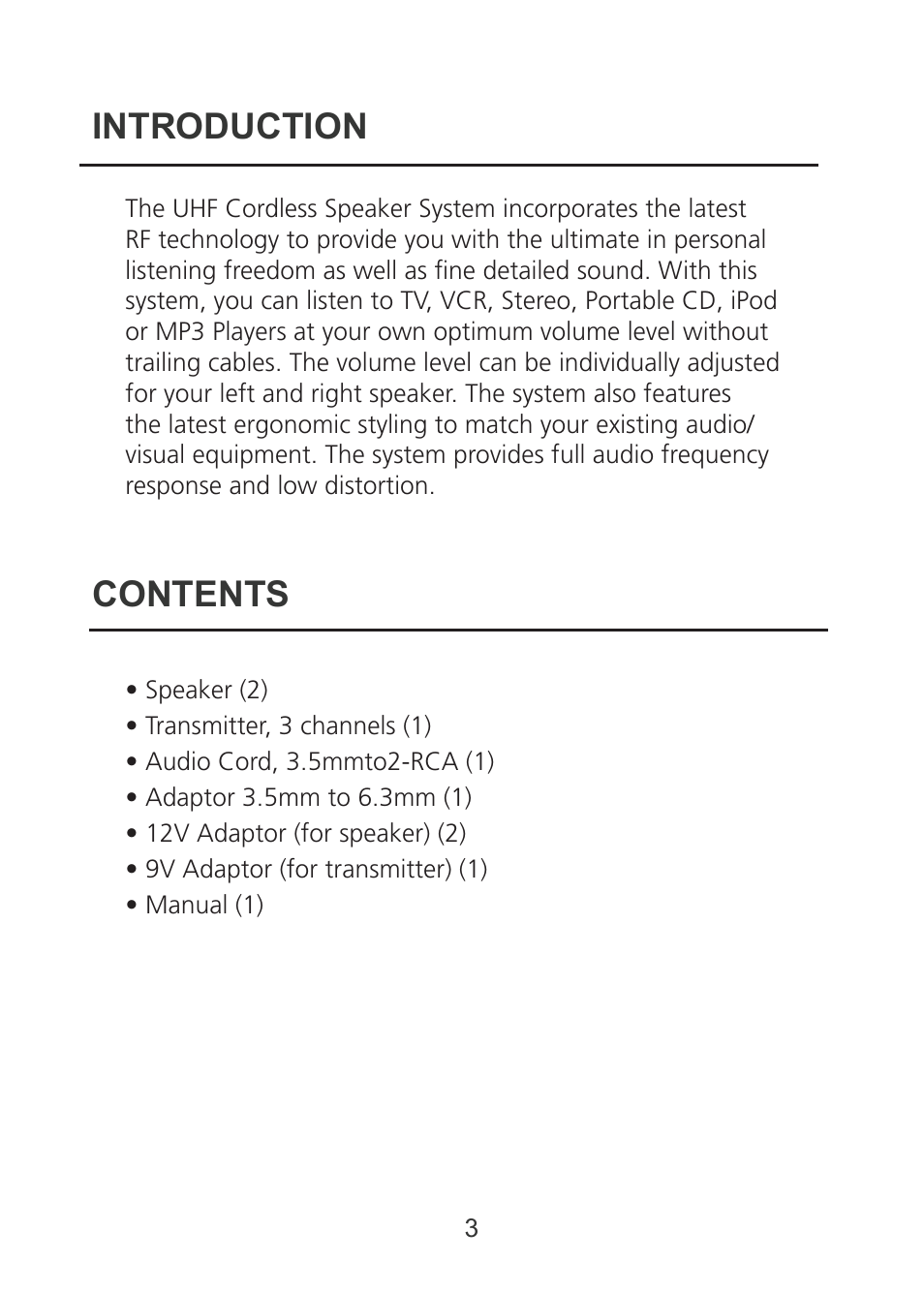 Introduction contents | Grace Digital Mini-Bullets WPBULLET User Manual | Page 3 / 9