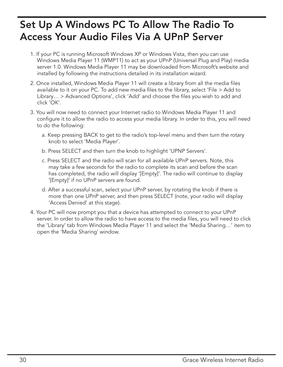 Grace Digital GDI-IR2000 User Manual | Page 30 / 44
