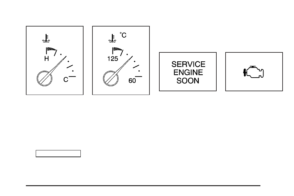 Engine coolant temperature gage, Malfunction indicator lamp | GM None Pontiac Aztek User Manual | Page 165 / 462